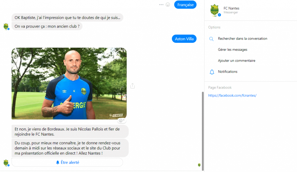 Nicolas Pallois bot facebook messenger